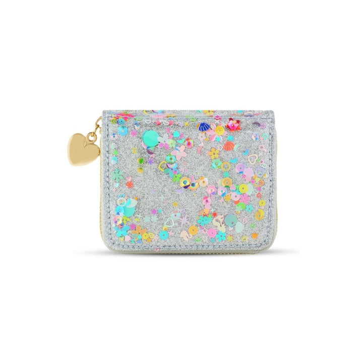 CAR Glitter White Silver jelly wallet for girls by Carrying Kind