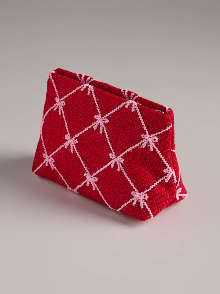 Tinsel Bow Pouch in Red