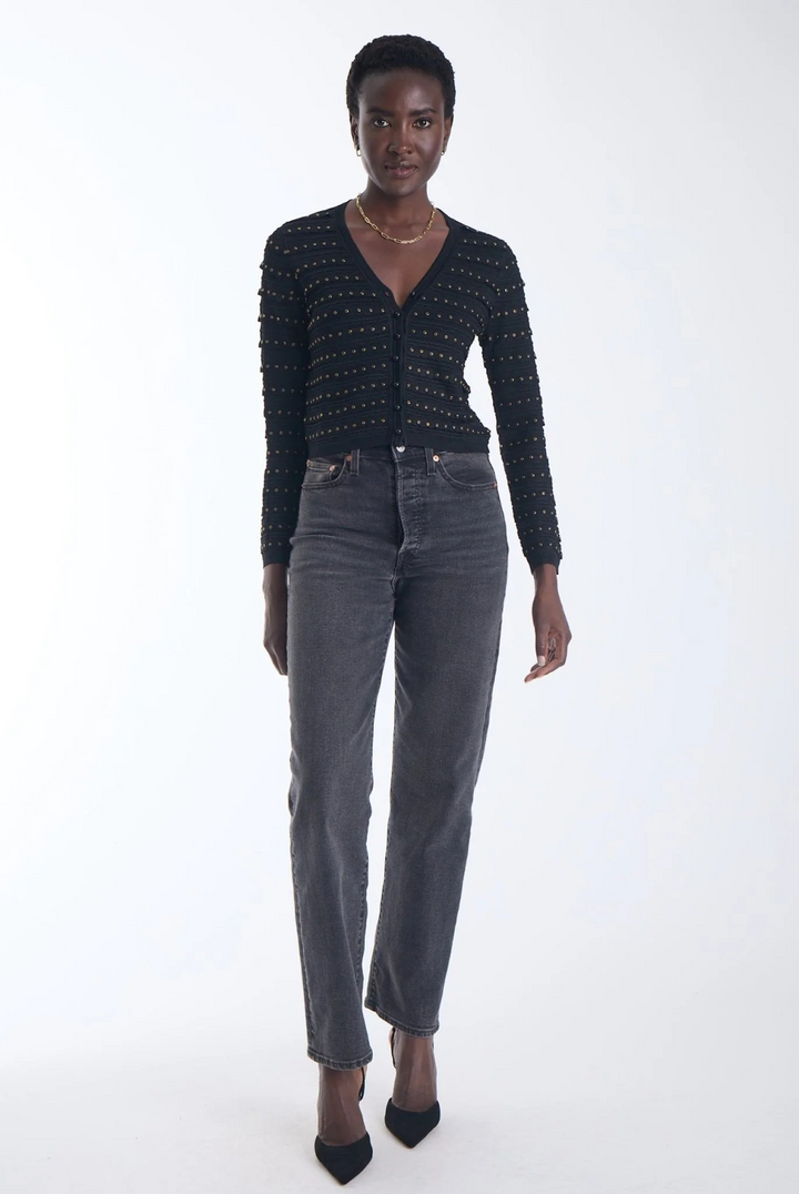 Anna Studded Cardigan Black