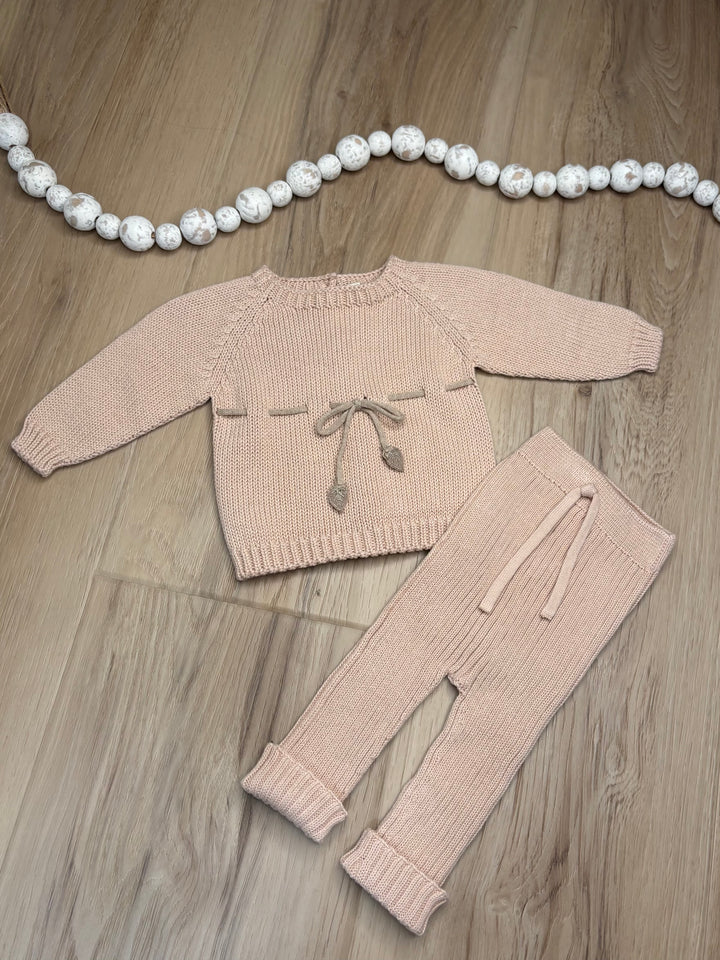 LI& Amelie Light Pink Knit Set