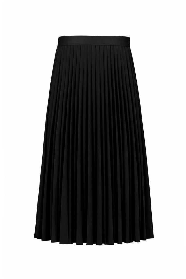 Bishop + Young Jane Pleated Maxi Skirt in Noir — front view
