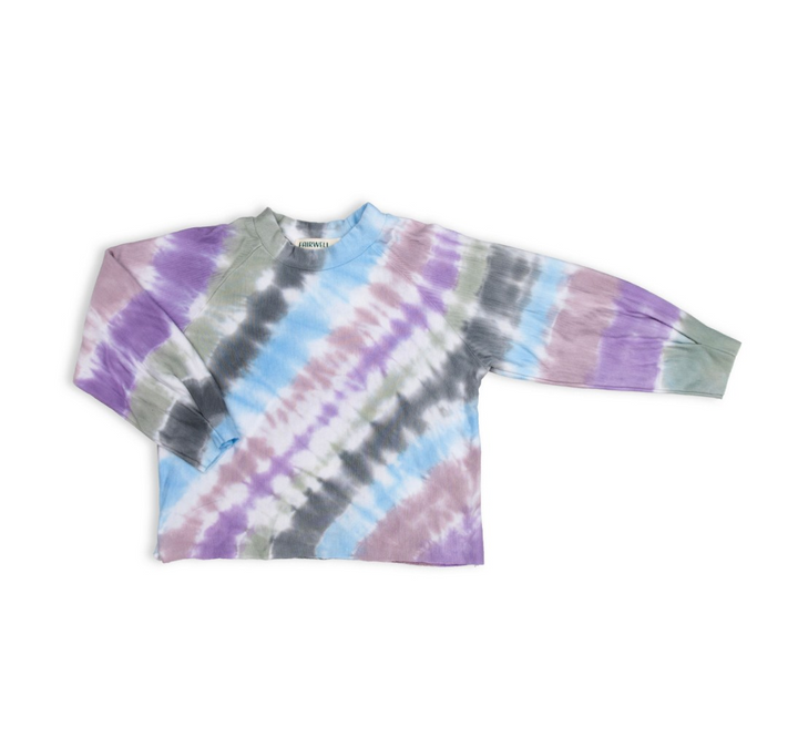 Raw Pin Tie Dye Sweatshirt in Lilac Stripe