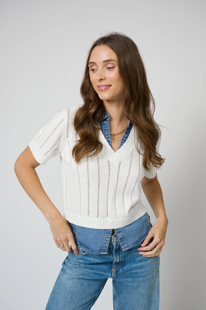 CPW White Sweater with Tencel Denim