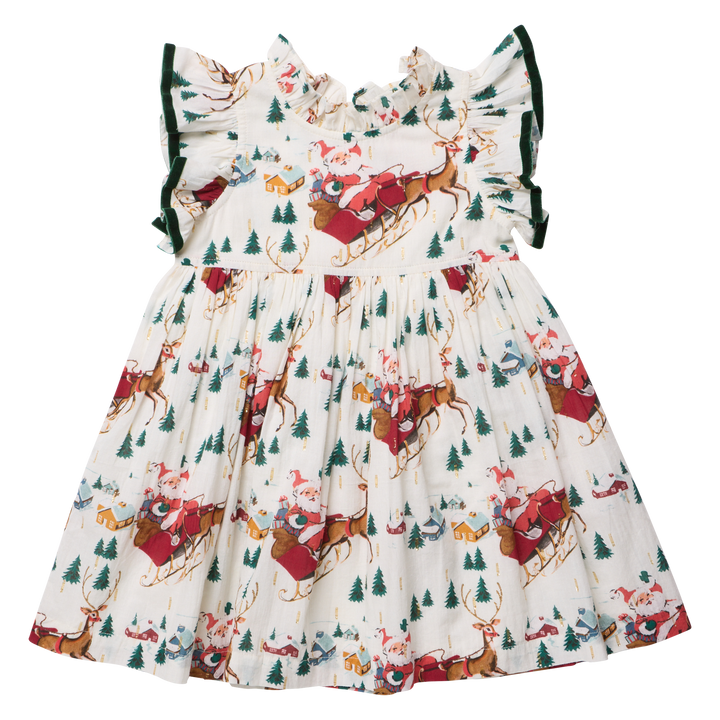 Pink Chicken Girls Jennifer Dress - Santa Sleigh