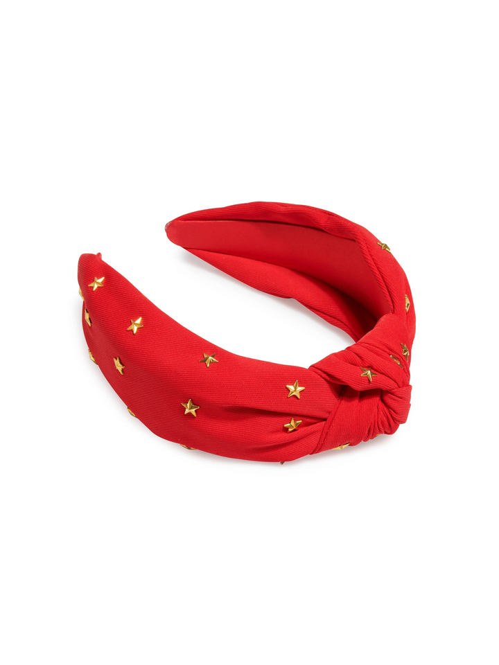 Stars Knotted Headband in Red