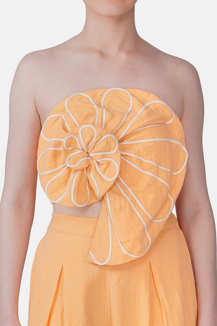 AMB Peach Swirl Sculpted Shell Top