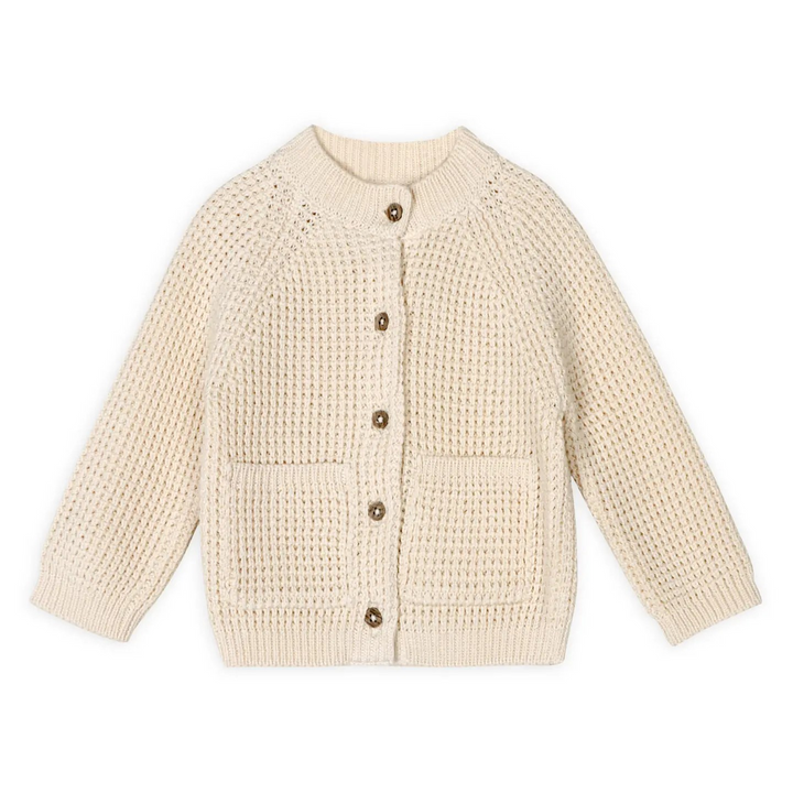 Chunky Knit Sweater Cardigan in Natural