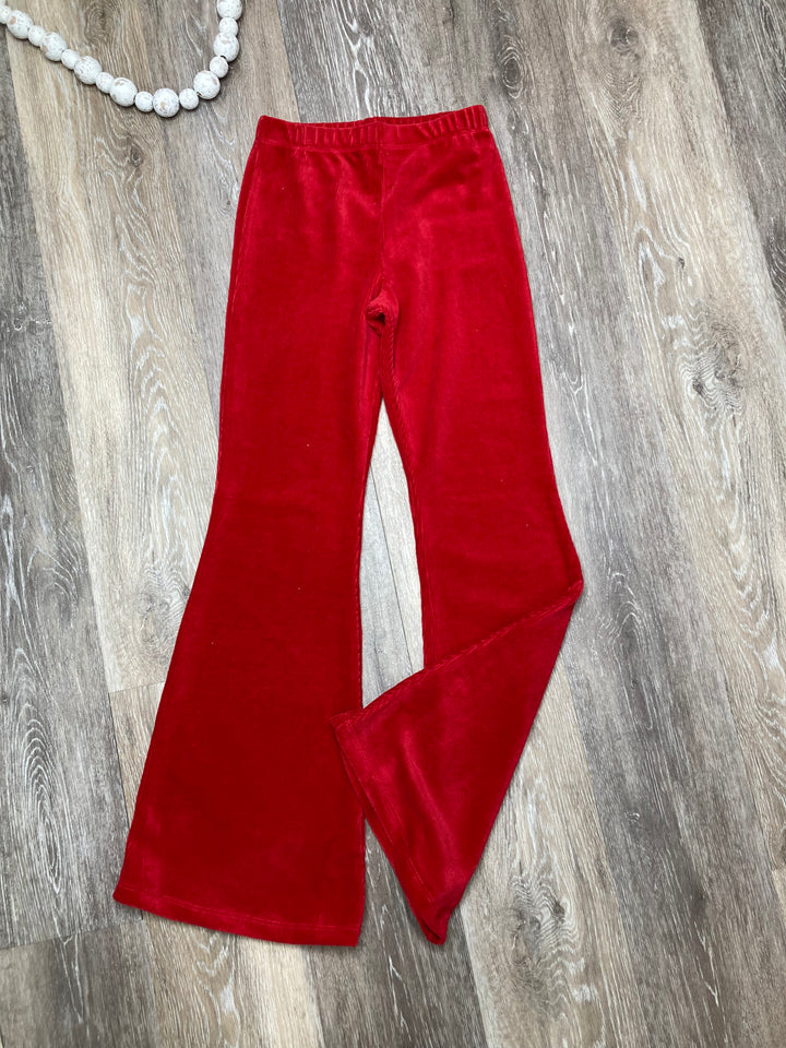 Tween Red Velvet Flare Pant