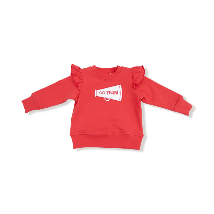 Megaphone Cheer Red Ruffle Sweatshirt