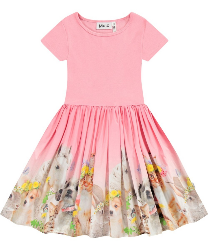 Cissa Animal Flower Dress in Pink