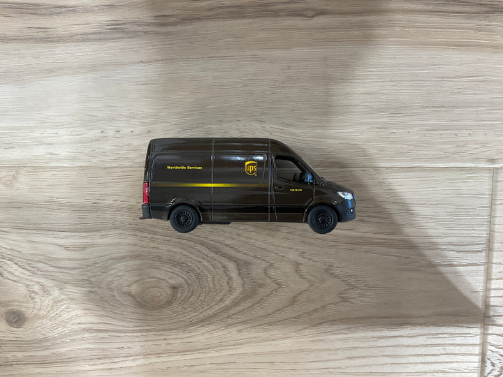 Brown UPS Sprinter die-cast delivery van