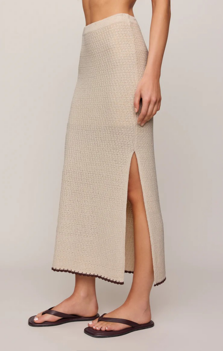 Yessenia Whipstitch Skirt in Linen