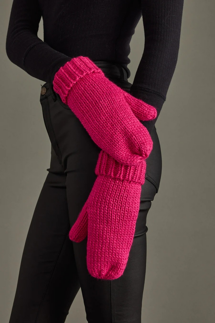 Hit the Slopes Pink Cuff Mittens