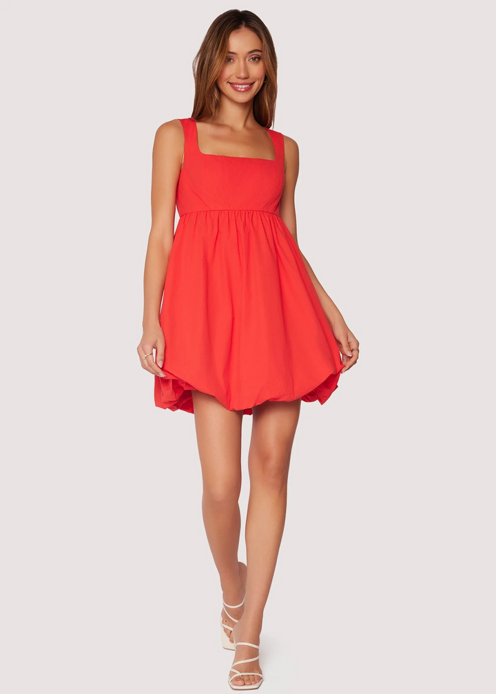 Regal Rose Bubble Mini Dress in Red