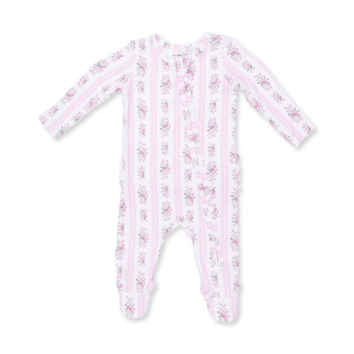 Bella Rose Ruffle Zipper Footie