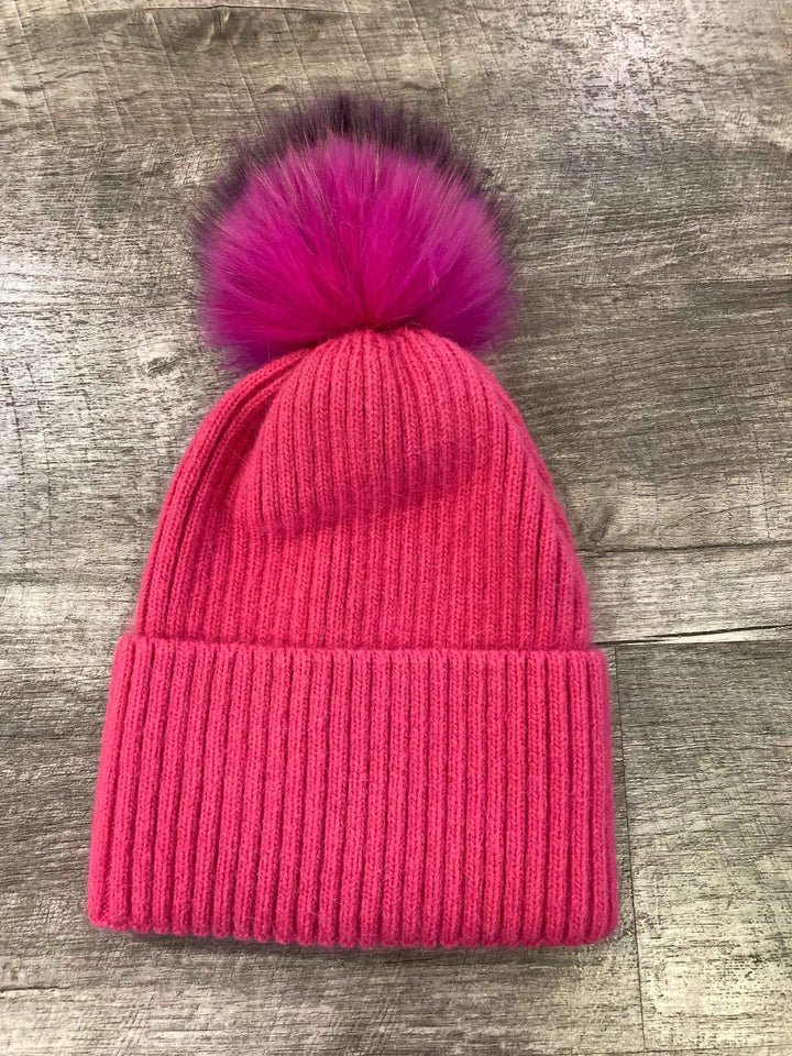PRE Isabella Fur Pom Hat in Pink