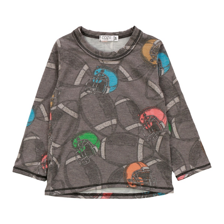 Colorful Football Helmets Crew Tee