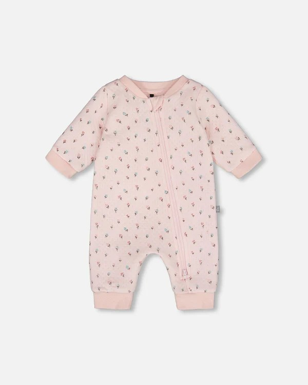 DPD Organic Cotton One-Piece Pink Floral Romper