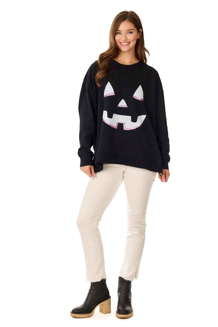 MUD Jack-O-Lantern Sparkle Sweatshirt