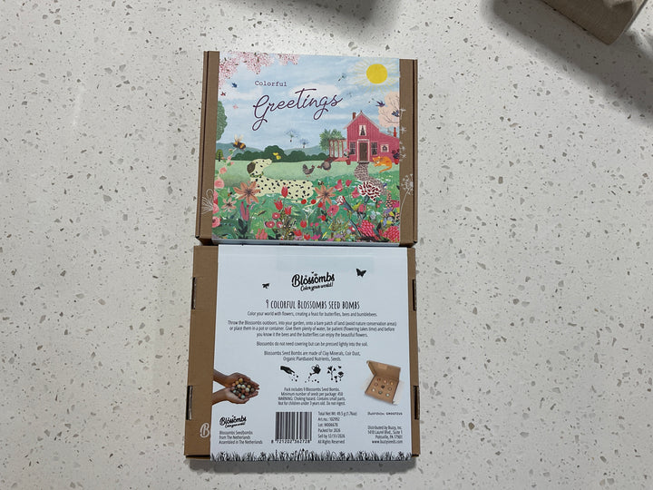 Buzzy Colorful Greetings wildflower seed gift box