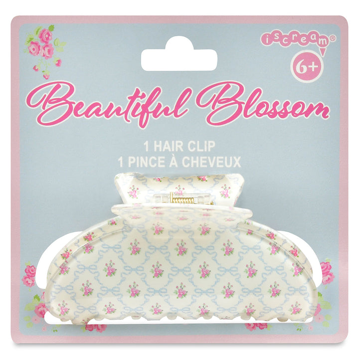 Ditsy Floral White Hair Claw Clip