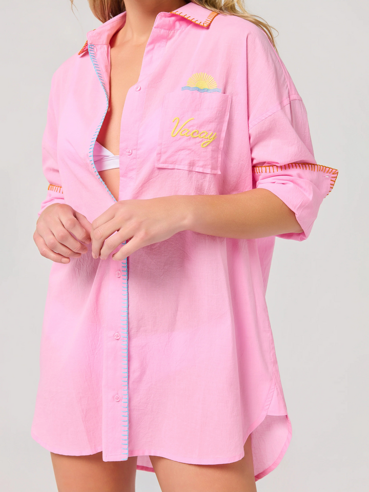 Vacay Out of Office Shirt Cover Up