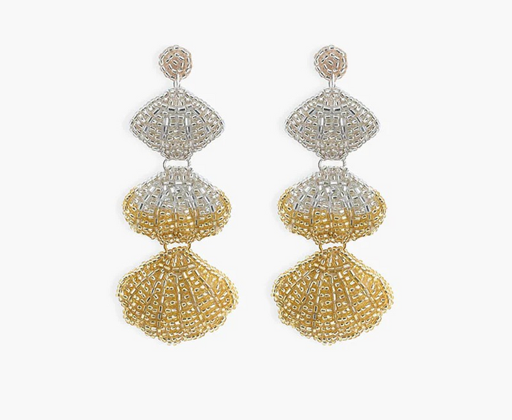 AMB Gold & Silver Seashell Earrings