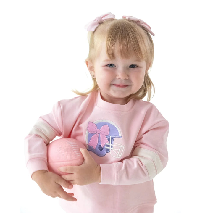 Football Helmet Bow Set in Pink