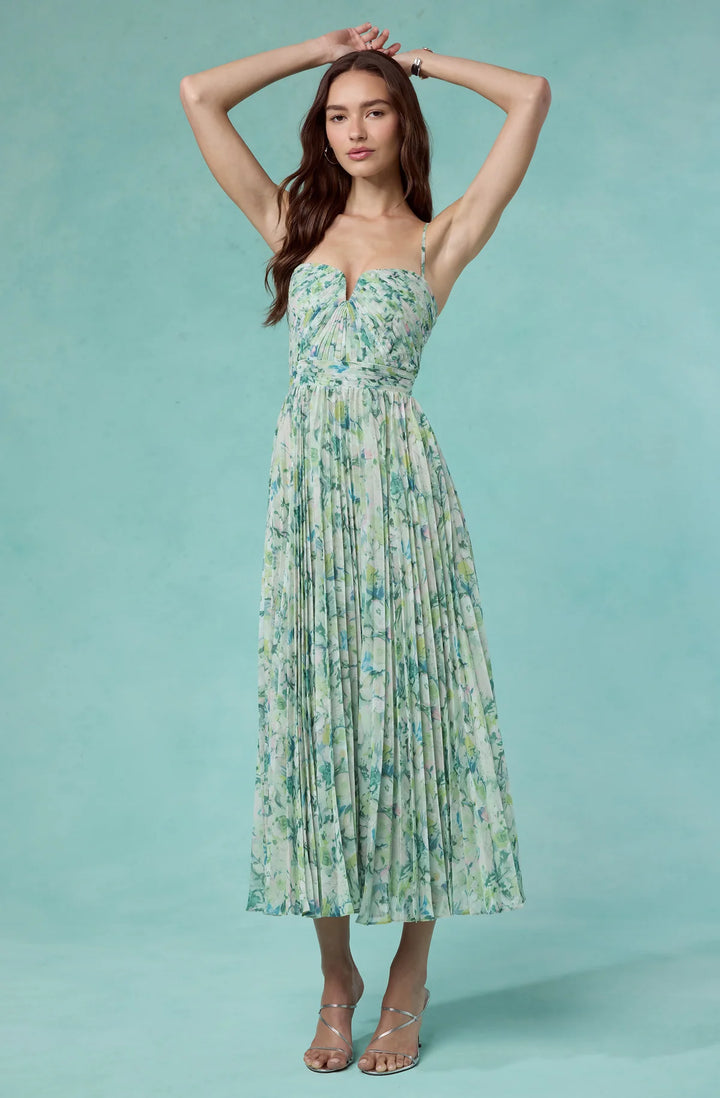 Bayley Pleated Floral Maxi Dress