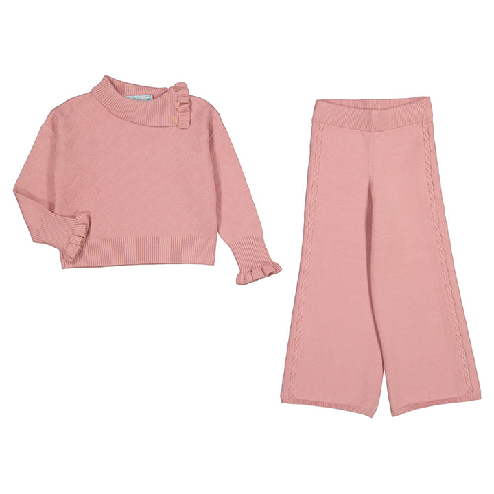 Pink Knit Sweater Pant Set