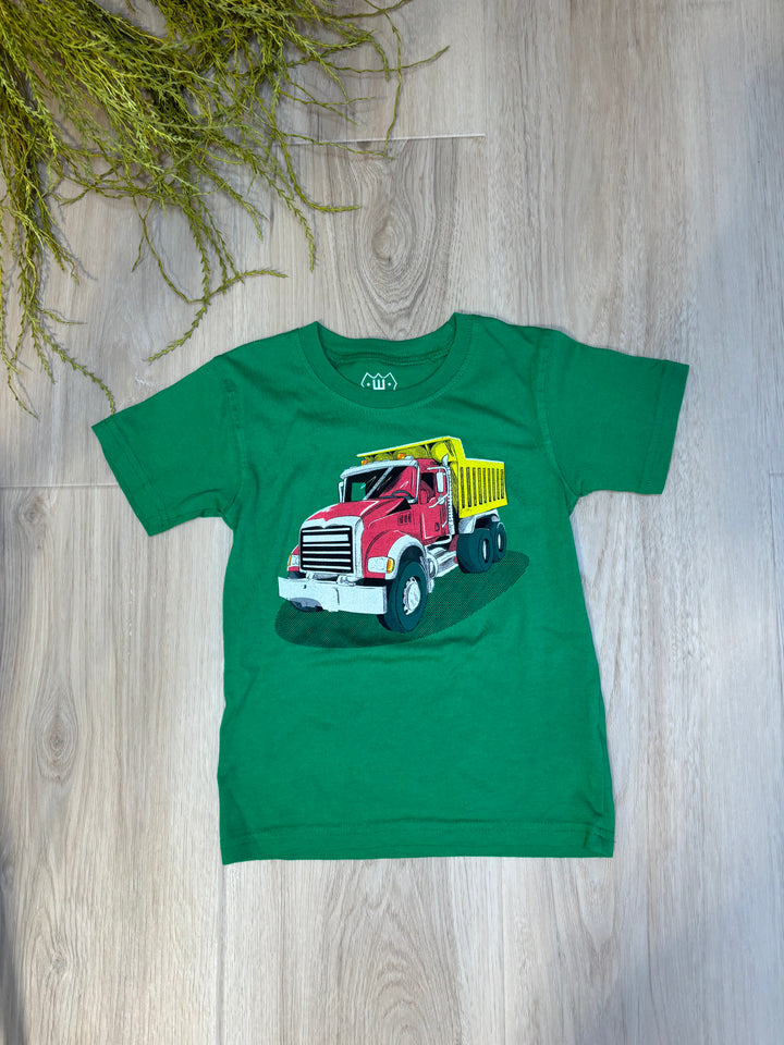 Green Dump truck Graphic Short Sleeve Tee