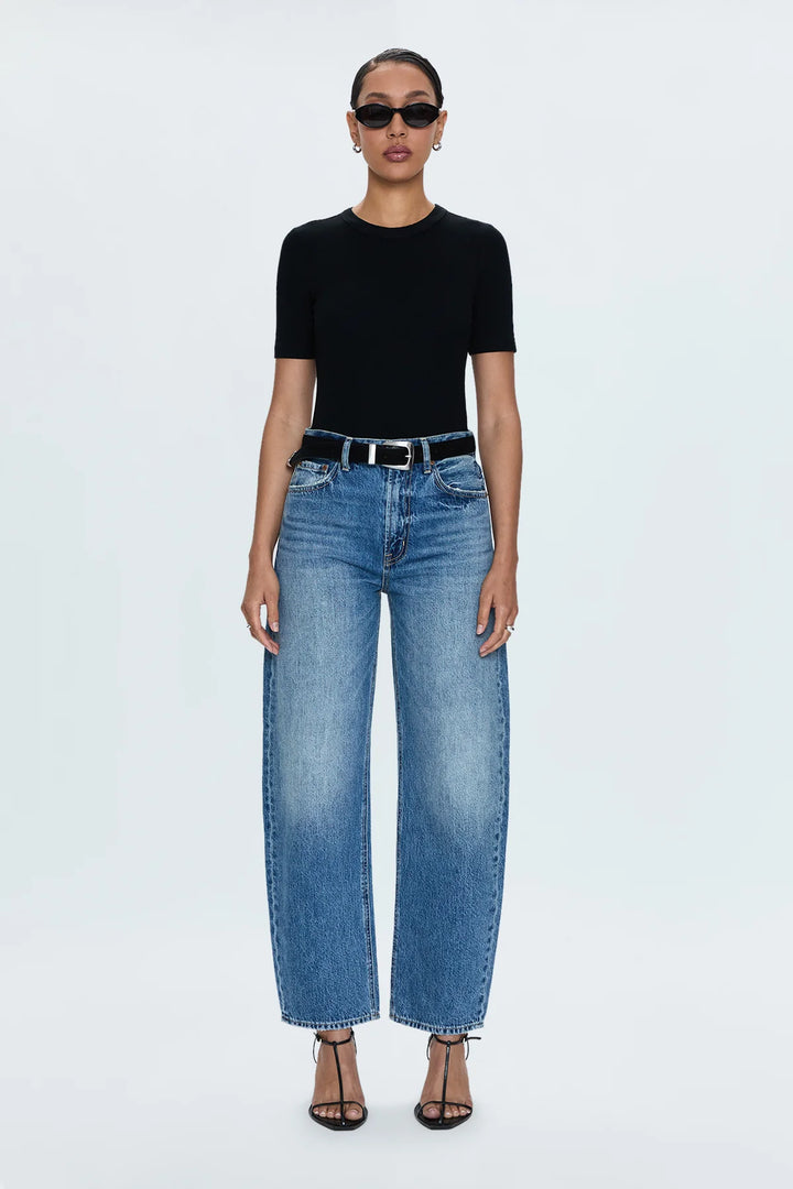 WES High Rise Barrel Leg Jeans
