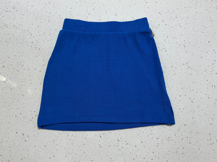Ribbed Fitted Skirt in Blue