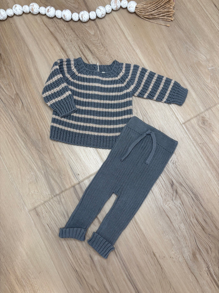 LI& Philippe Knit Stripe Set in Ocean Toasted
