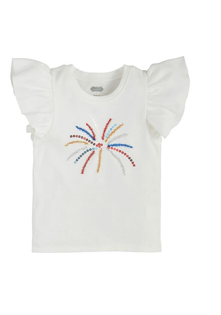 Sequin Firework 4th Of July Tee