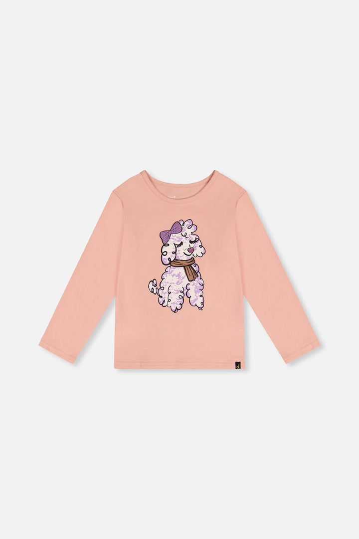 Deux Par Deux Long Sleeve Organic Cotton T-Shirt Pink - front