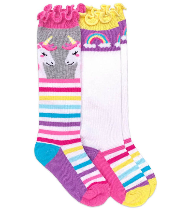 Rainbow & Unicorn 2PK Knee Socks