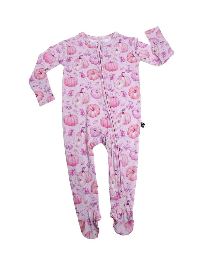 Autumn Pumpkin Fall Zippered Footie
