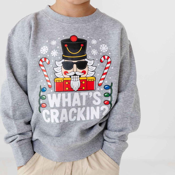 Sweet Wink What's Crackin Christmas Sweatshirt in Heather Grey