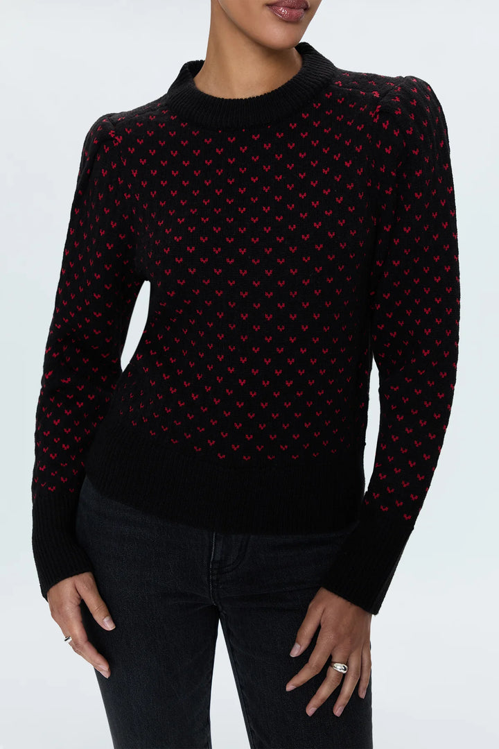 Coco Puff Sleeve Sweater with Hearts