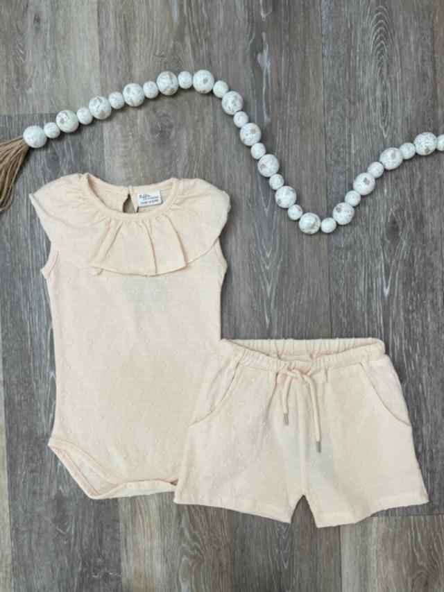 RIF Pale Pink Uni Dot Onsie Short Set