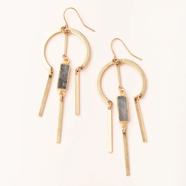 Dream Stone Earring - Labradorite/Gold