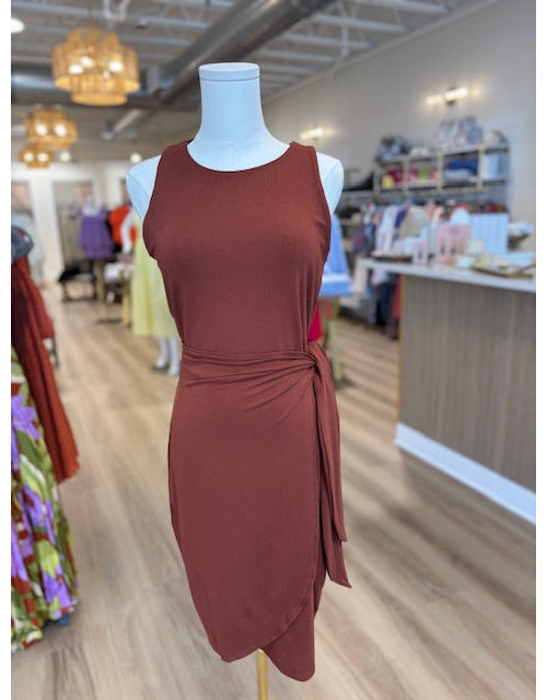 Archer Wrapped Skirt Dress in Cinnamon
