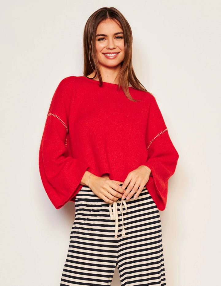 Red Whip Stitch Sweater