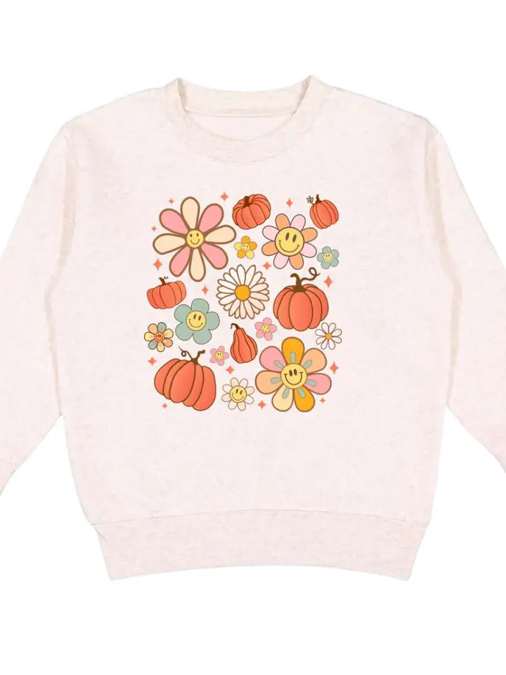 Pumpkin Daisy Doodle Pullover in Natural