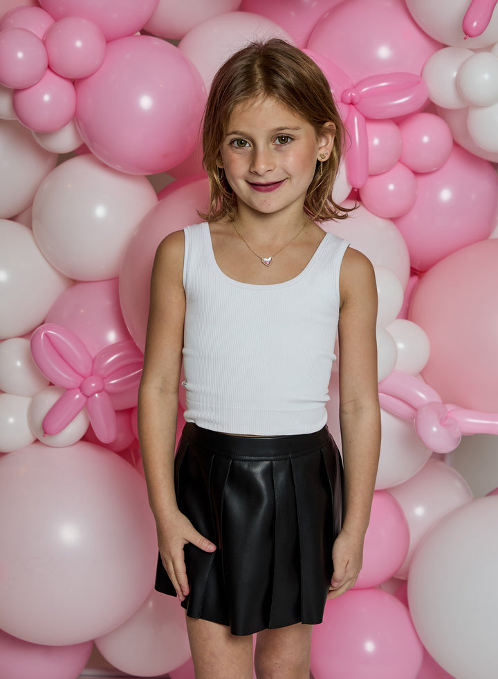 DHK Faux Leather Black Skort