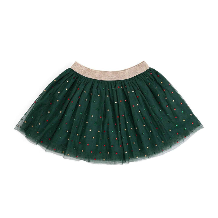 Sweet Wink Emerald Rhinestone Christmas Tutu Skirt in Emerald Green