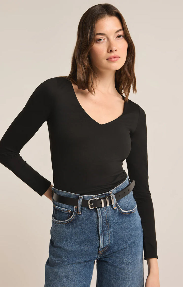 So Smooth Long Sleeve Top in Black