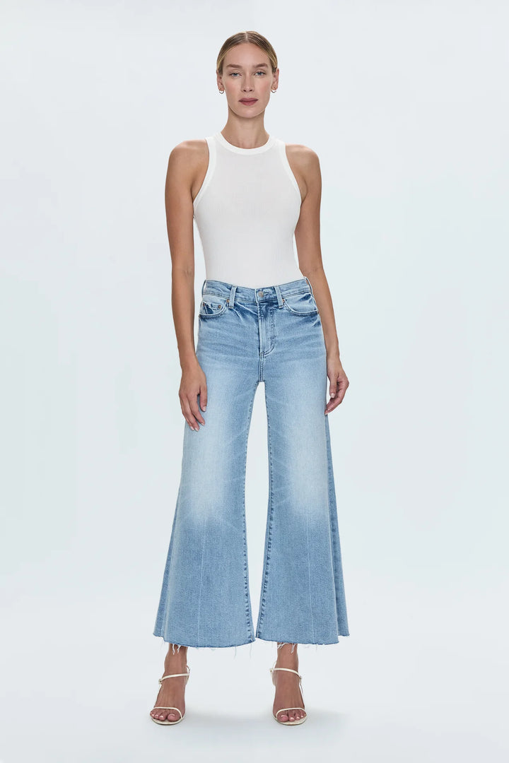 Izzy Mid Rise Wide Leg Crop Jeans