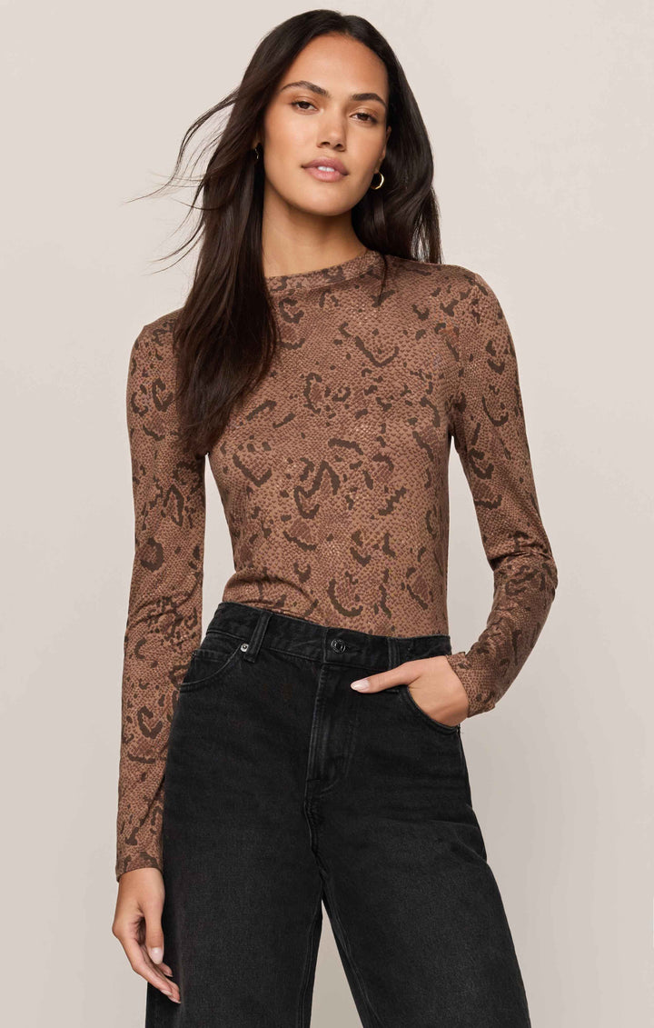 ZSU Onyx Snake Top in Cocoa Bean